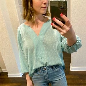NWT Anthropologie • Textured Peasant Blouse